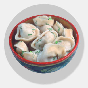 Bowl of Pelmeni Classic Round Sticker