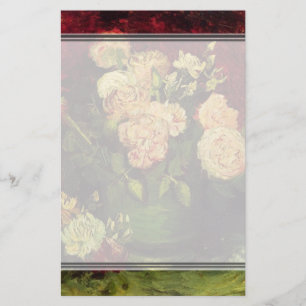 Bowl of Peonies and Rose,Vincent van Gogh Stationery
