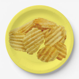 Bowl of Potato Chips Disposable Paper Plates