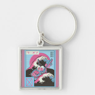 Bowl of Ramen Vaporwave Design Keychain