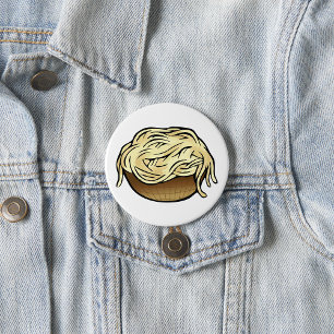 Bowl of Spaghetti Pasta Noodle Food 3 Inch Round Button