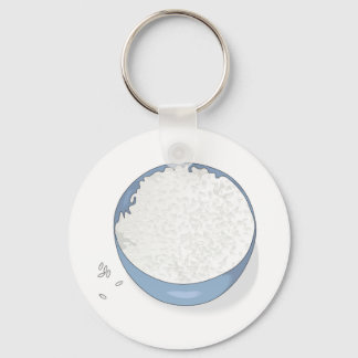 bowl of white rice keychain