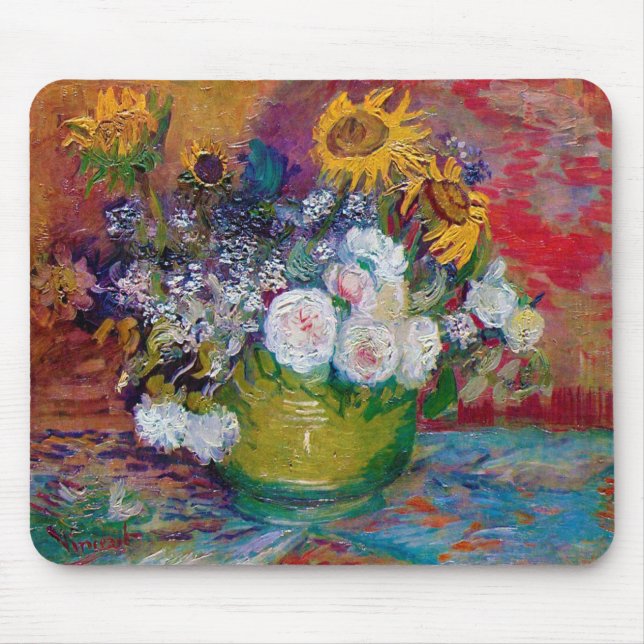 Bowl with Flowers, Van Gogh Mouse Pad (Front)