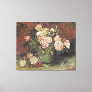 Bowl with Peonies and Roses by Vincent van Gogh Canvas Print