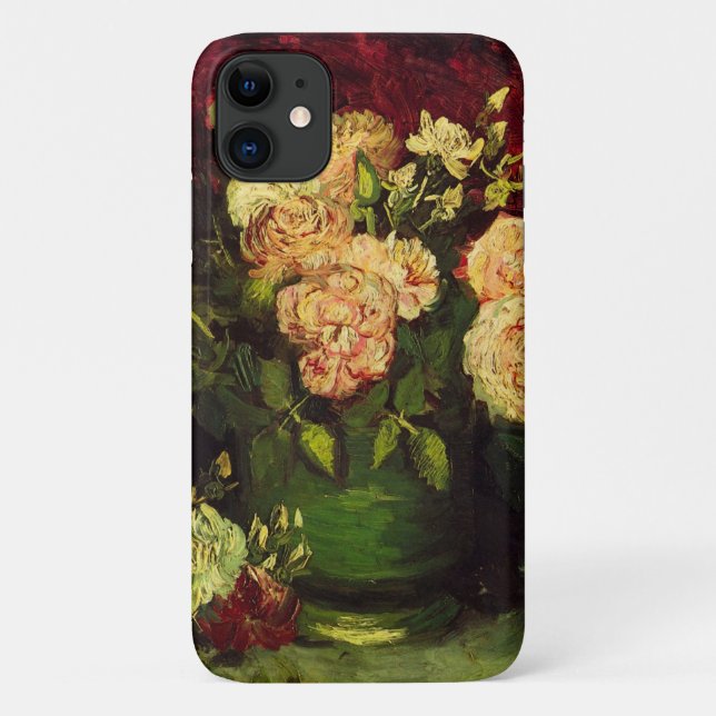 Bowl with Peonies and Roses by Vincent van Gogh Case-Mate iPhone Case (Back)