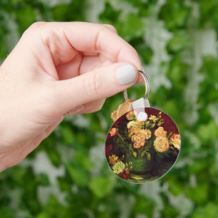 Bowl with Peonies and Roses by Vincent van Gogh Keychain