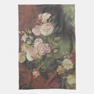 Bowl with Peonies and Roses by Vincent van Gogh    Kitchen Towel