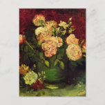 Bowl with Peonies and Roses by Vincent van Gogh Postcard<br><div class="desc">Bowl with Peonies and Roses by Vincent van Gogh is a vintage fine art post impressionism still life floral painting featuring a bouquet of pink peony and rose flowers in a vase. Fresh cut spring flowers from the garden. About the artist: Vincent Willem van Gogh (1853 -1890) was one of...</div>