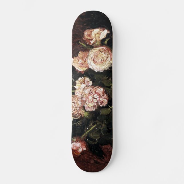 Bowl with Peonies and Roses - Gogh Skateboard (Front)