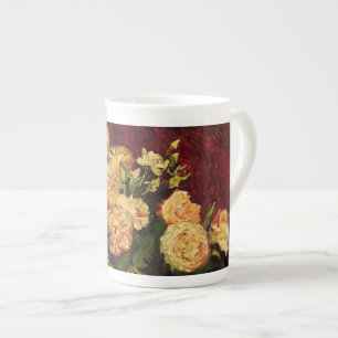 Bowl with Peonies and Roses, Vincent van Gogh. Bone China Mug