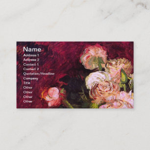Bowl with Peonies & Roses Van Gogh Fine Art Business Card