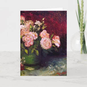 Bowl with Peonies & Roses Van Gogh Fine Art Card