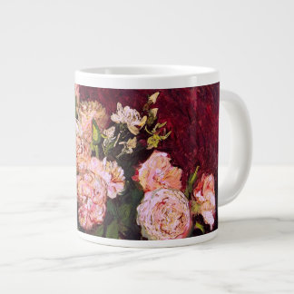 Bowl with Peonies & Roses Van Gogh Fine Art Large Coffee Mug