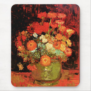 Bowl with Zinnias by Vincent van Gogh, Mouse Pad