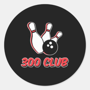 Bowler 300 Club Logo T Shirt  Classic Round Sticker