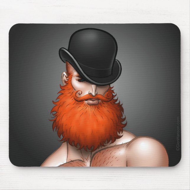 “Bowler Beard” Mouse Pad by Glen Hanson (Front)