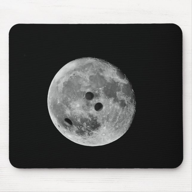 Bowler Bowling Ball Funny Moon Mouse Pad (Front)