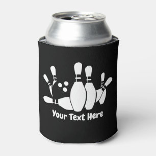 Bowler Bowling Ball Pins Custom Can Cooler