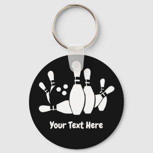 Bowler Bowling Ball Pins Custom Keychain