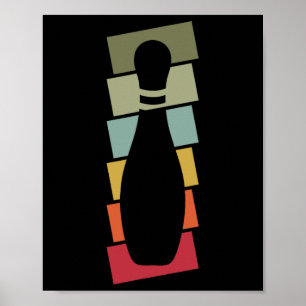 Bowler Bowling Player Vintage Bowling Pin Retro  Poster