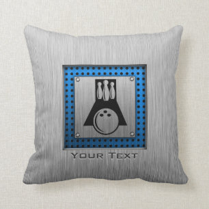 Bowler; Brushed metal-look Throw Pillow