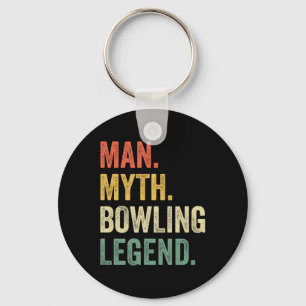 Bowler Funny Man Myth Bowling Team Legend Vintage Keychain