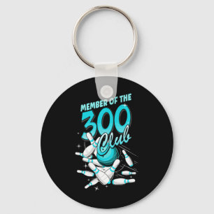 Bowler Knock Down Pins Motif Member Of The 300 Clu Keychain