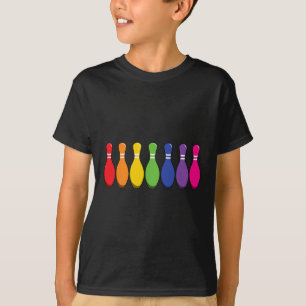 Bowler Pins Bowling Rainbow Lgbt Pride T-Shirt