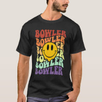 bowler retro smile face vintage bowling team alley