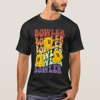 bowler retro smile face vintage bowling team alley