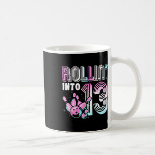 Bowler Rollin’ Into 13 Bowling 13th Birthday Kids Coffee Mug