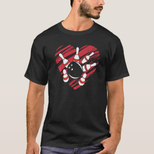 Bowler Team Matching Bowling Heart I Love Bowling T-Shirt