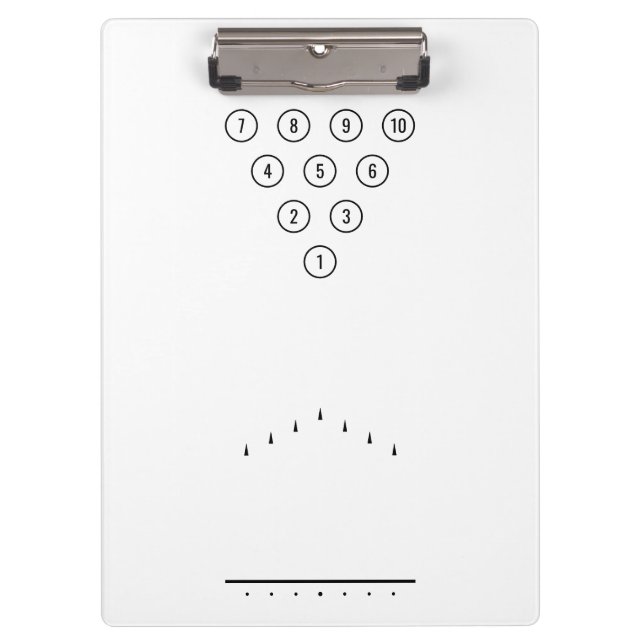 Bowler's Best Friend Bowling Pins and Lane Chart Clipboard (Front)