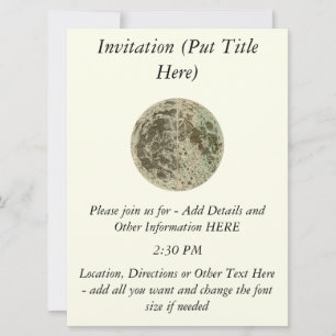 Bowles' Selenography or a Map of the Moon - 1780 Invitation