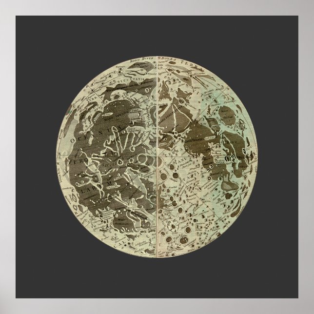 Bowles' Selenography or a Map of the Moon - 1780 Poster (Front)