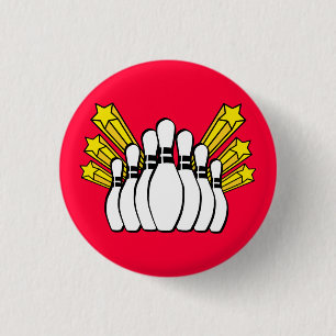 Bowling 1 Inch Round Button