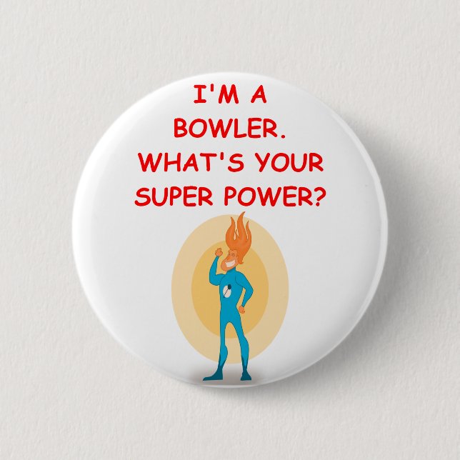 bowling 2 inch round button (Front)