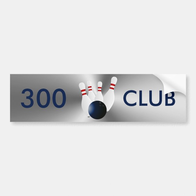 Bowling 300 Club Bumper Sticker (Front)