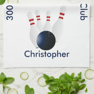 Bowling 300 Club Personalized Kitchen Towel