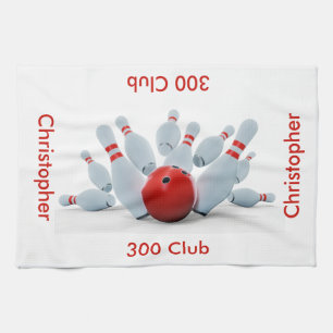 Bowling 300 Club Personalized Kitchen Towel
