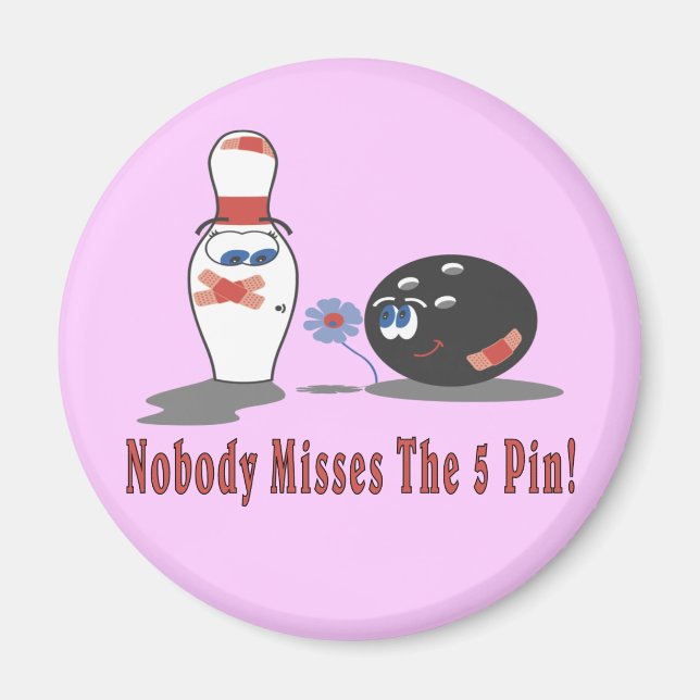 Bowling 5 Pin Magnet (Front)