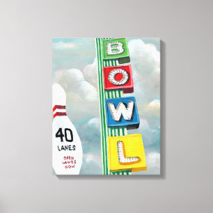 Bowling Alley Artwork Canvas Print