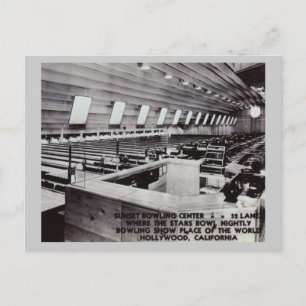 Bowling Alley, Hollywood, California Vintage Postcard