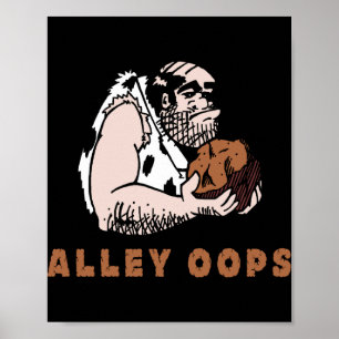 Bowling Alley Oops Caveman T Shirt  Poster