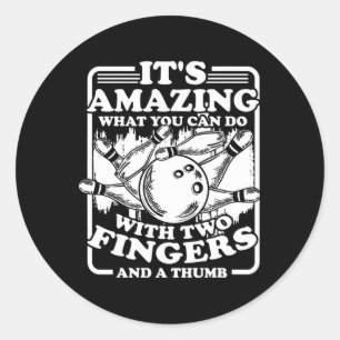 Bowling Alley Pins Spare Strike Classic Round Sticker