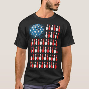 Bowling America Flag  Bowling Players &  Costume T-Shirt
