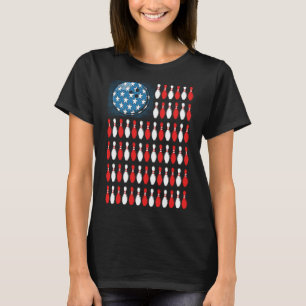 Bowling America Flag Bowling Players & Costume T-Shirt