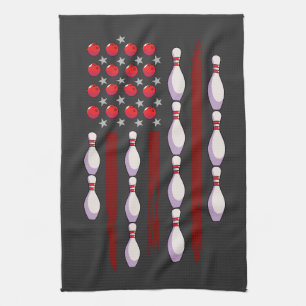 Bowling American Flag Kitchen Towel