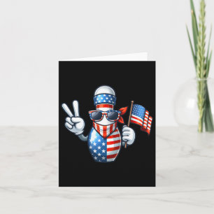 Bowling American Usa Flag Sungles 4th Of July Bowl Card