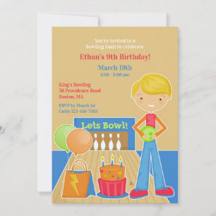 Bowling Anniversaire Fête Appartement Invitation